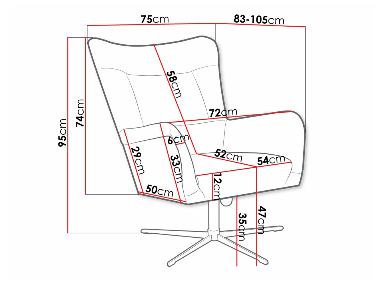 Fotelj Marana 100 (Velluto 14)
