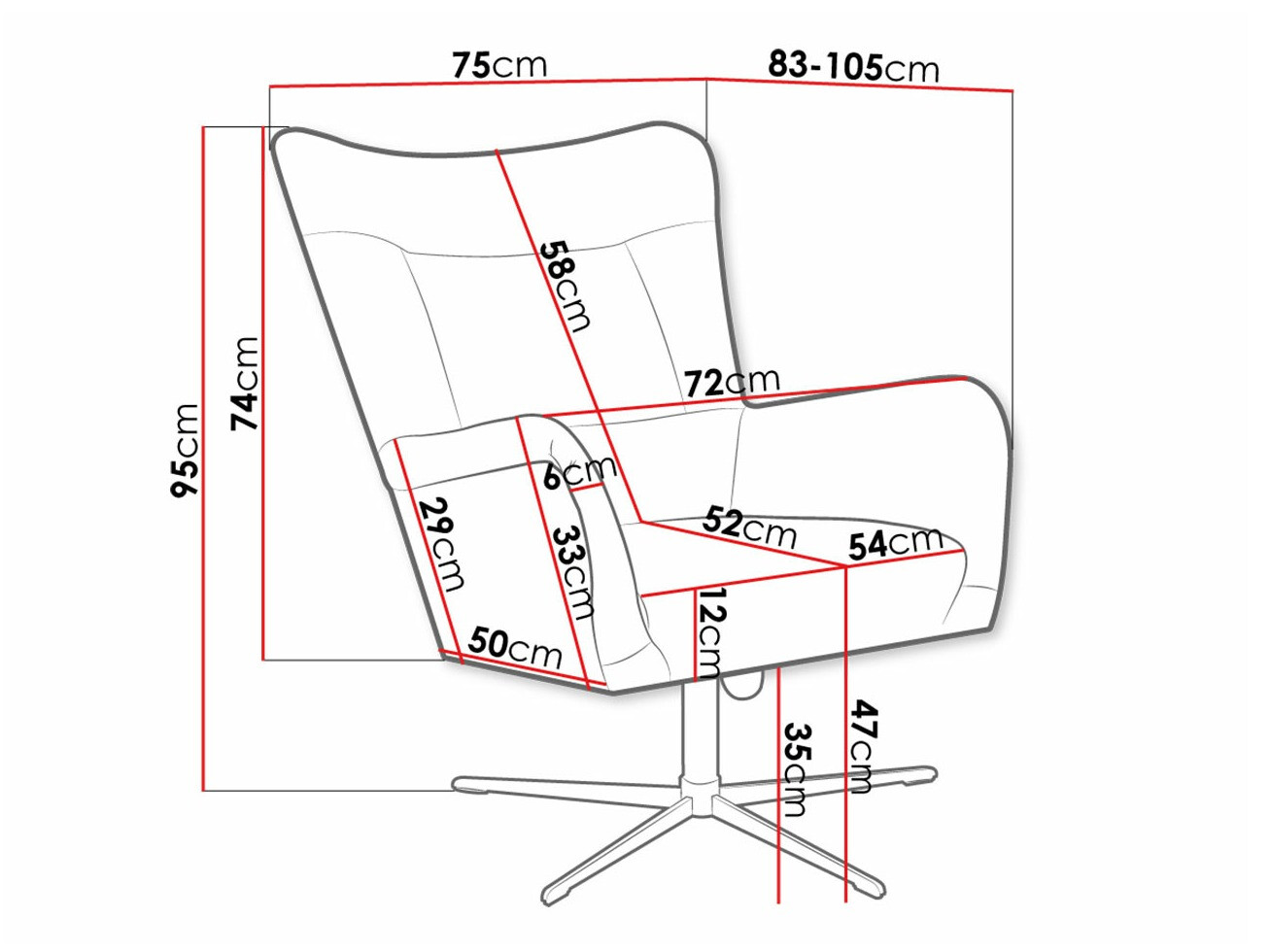 Fotelj Marana 100 (Velluto 20)