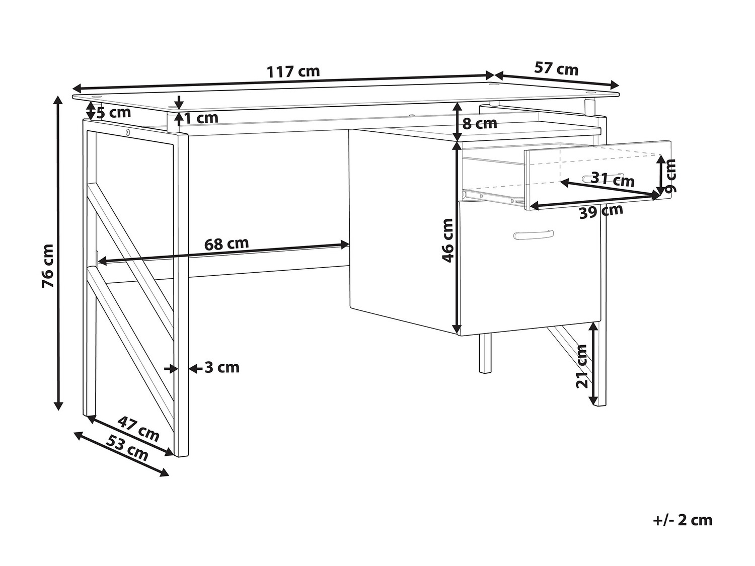 Pisalna miza Berwyn 383
