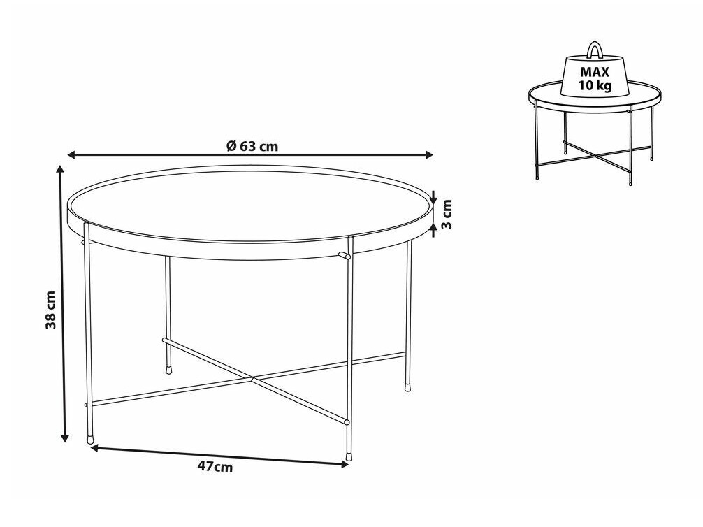 Klubska mizica Berwyn 403 (Črna + Srebrna)