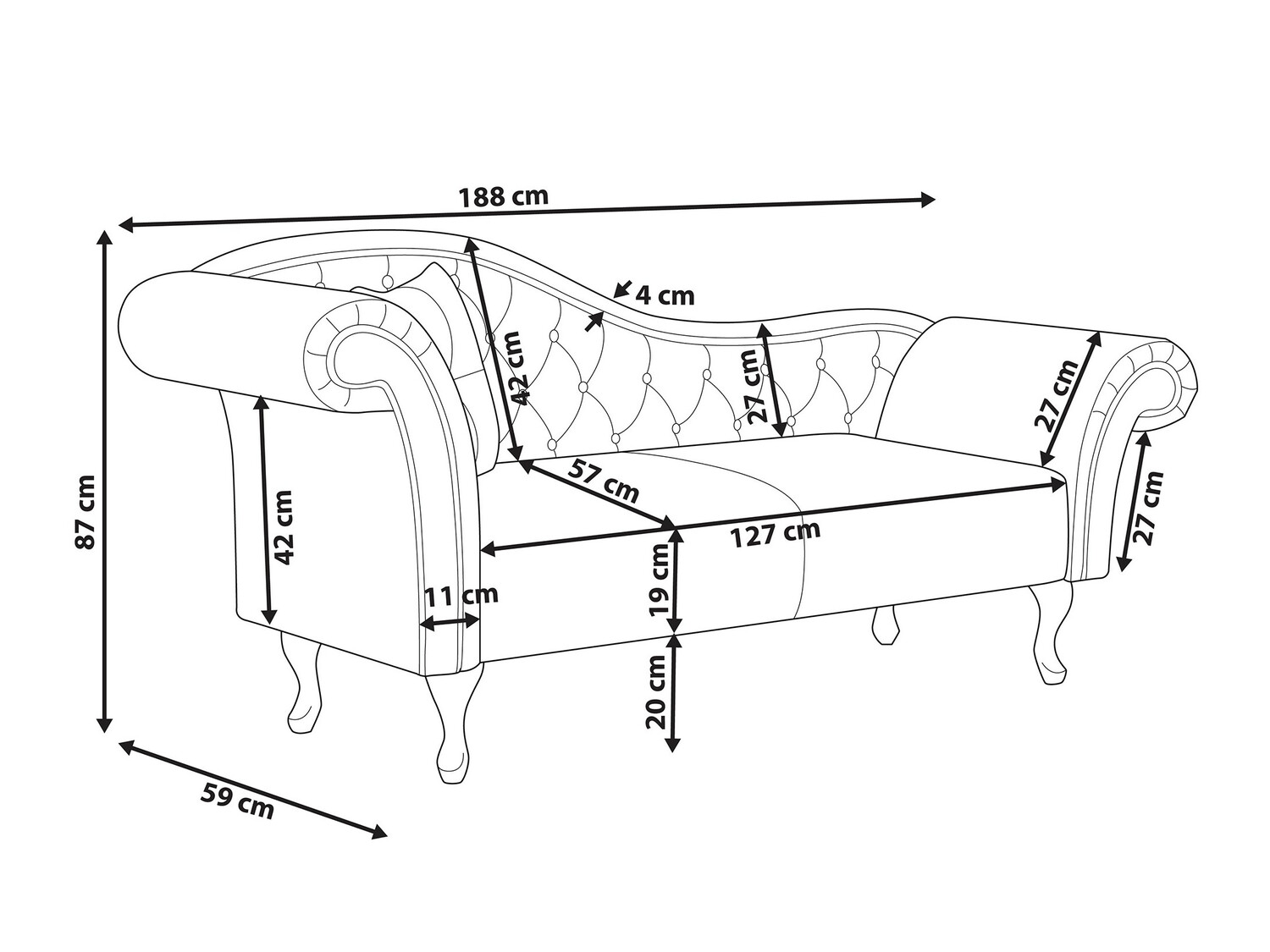 Počivalnik Berwyn 420 (Siva)