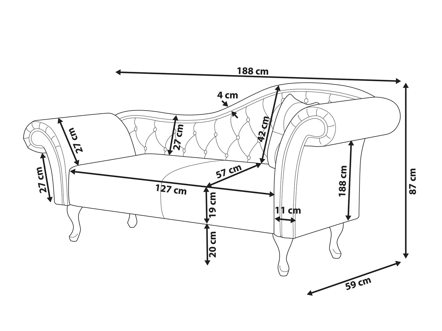 Počivalnik Berwyn 420 (Siva)