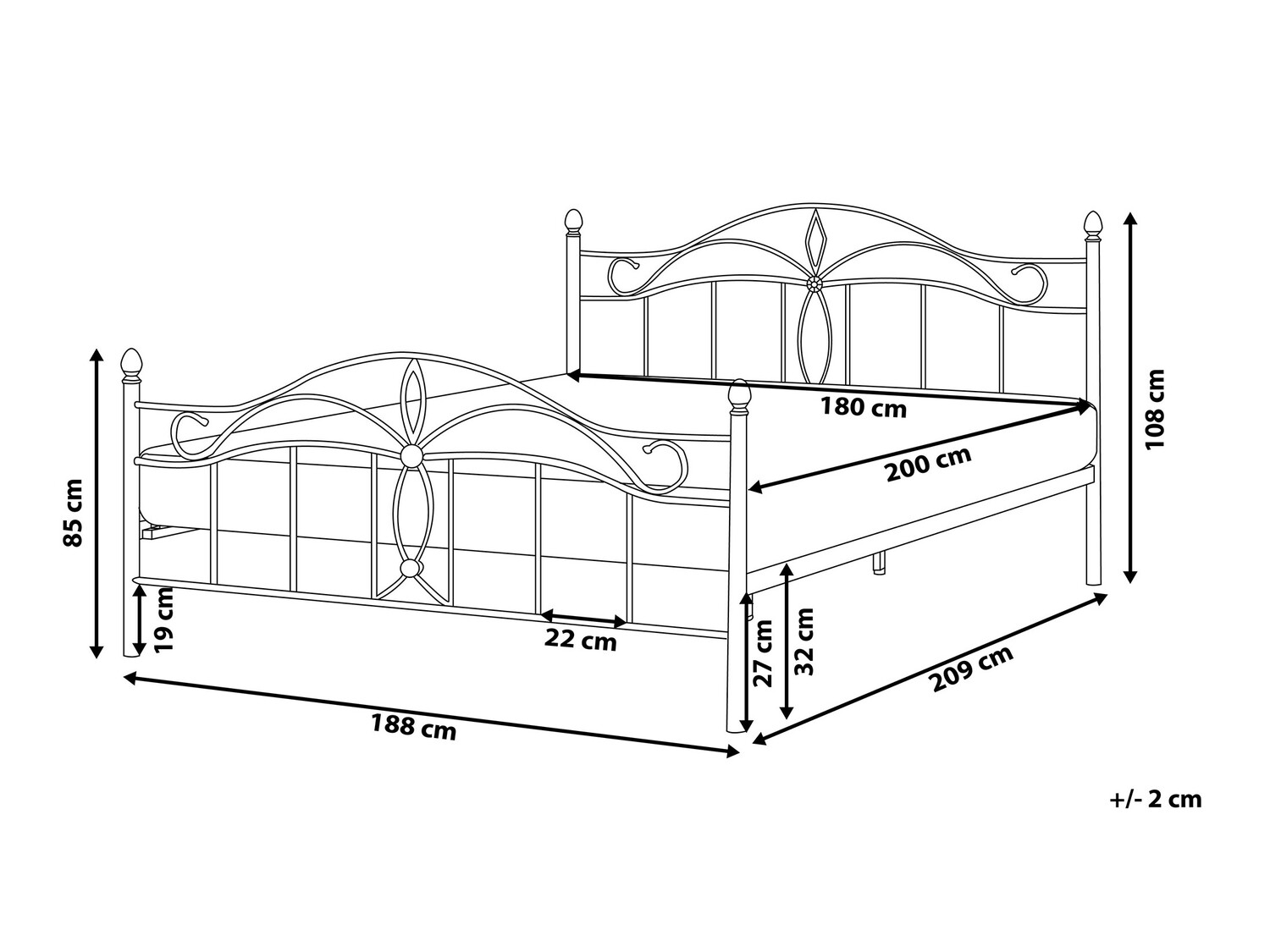 Postelja Berwyn 441 (Črna)
