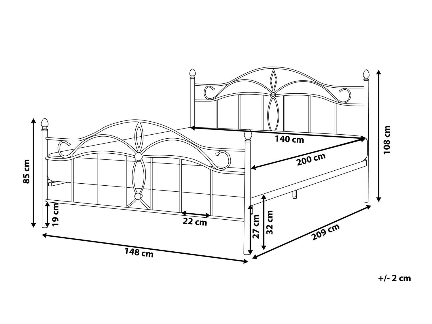 Postelja Berwyn 441 (Črna)