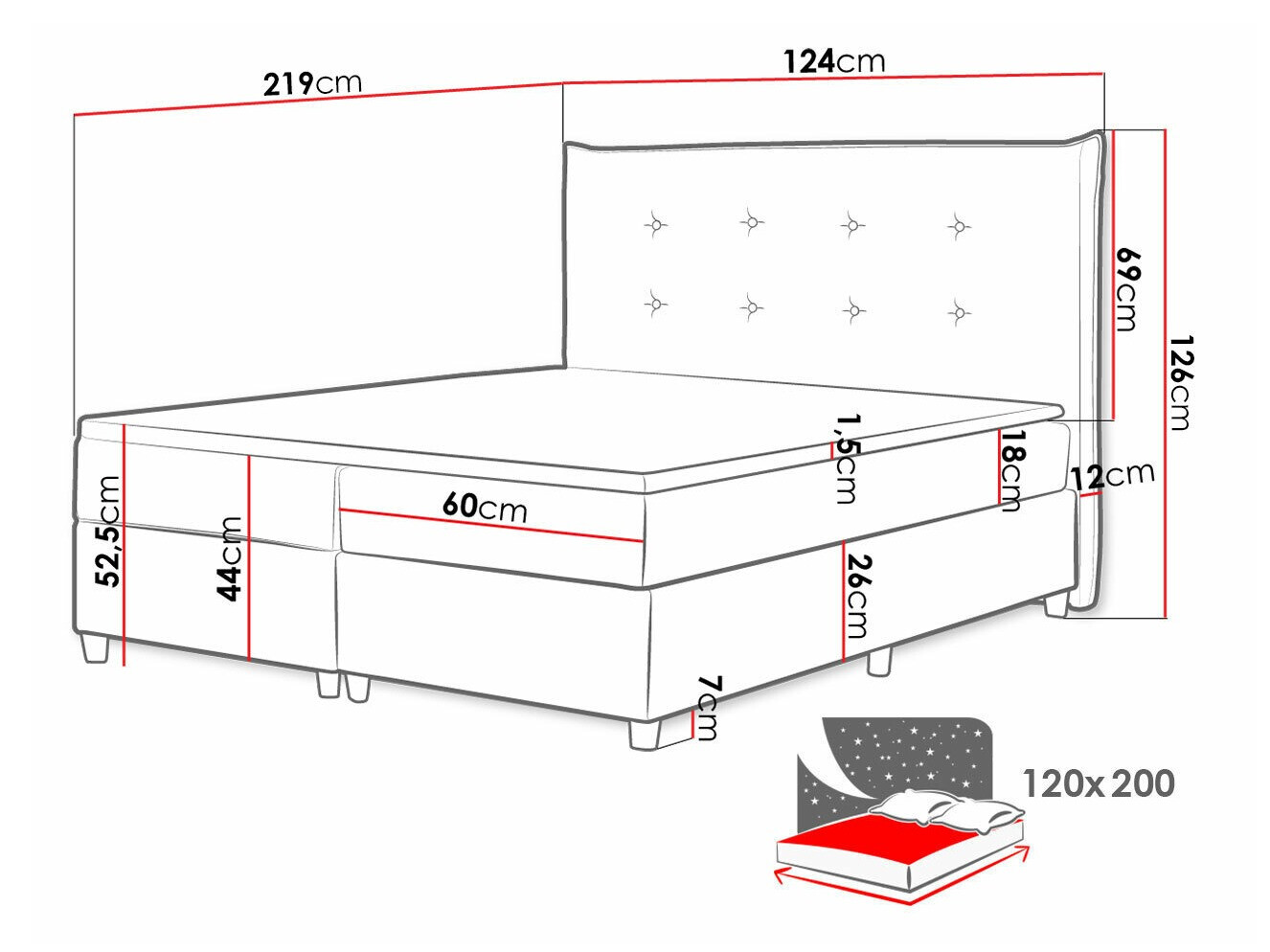 Boxspring postelja Titulus (Uttario Velvet 2955)