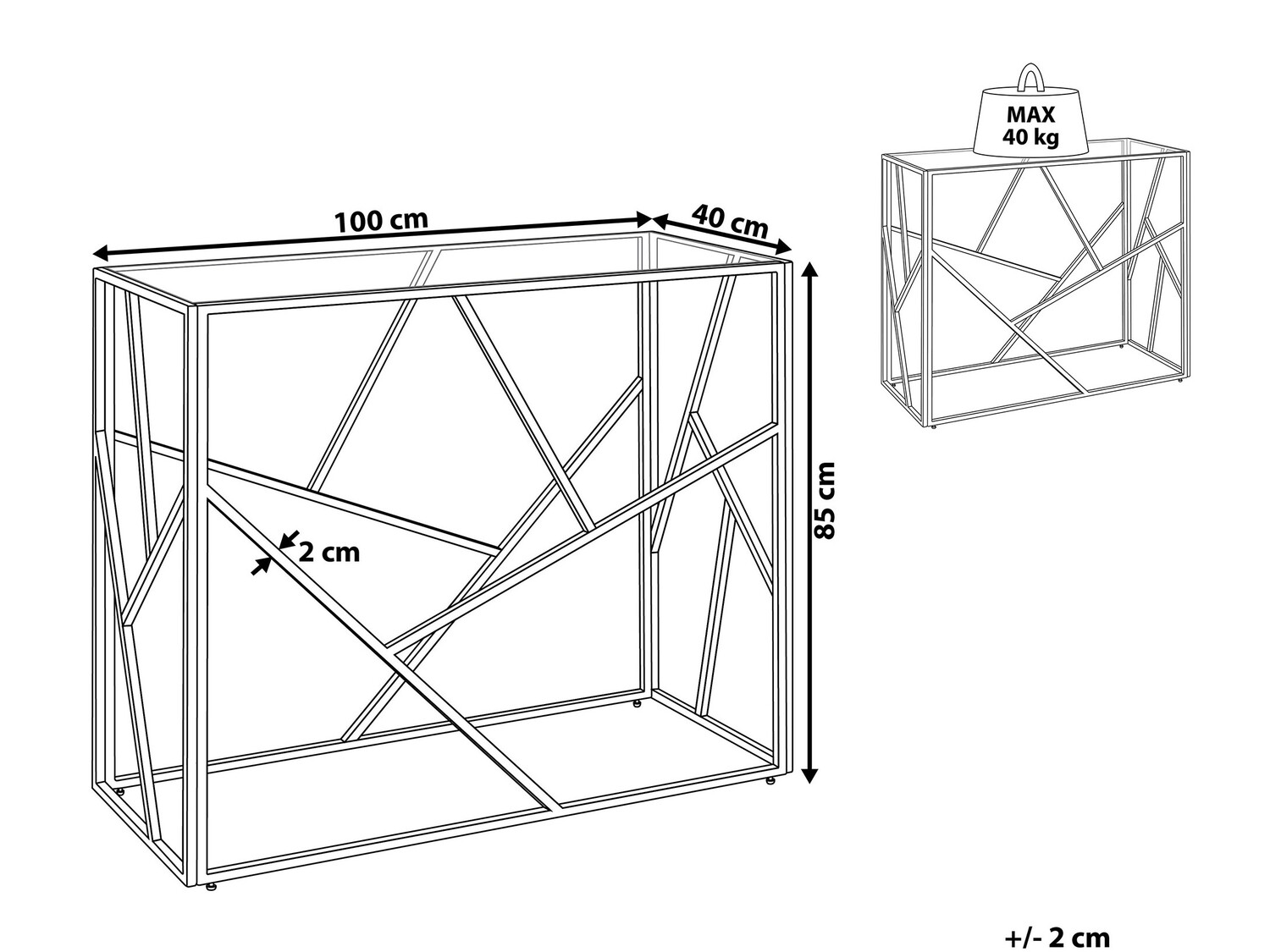 Konzolna miza Berwyn 484 (Srebrna)