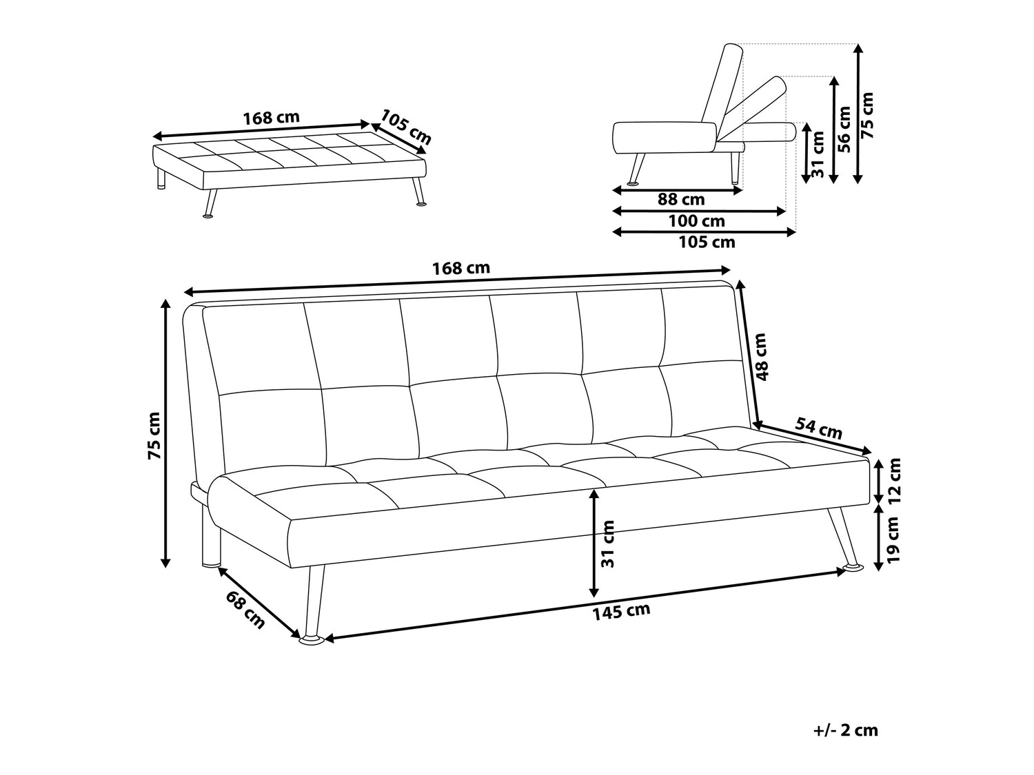 Raztegljiv kavč Berwyn 477 (Bež)