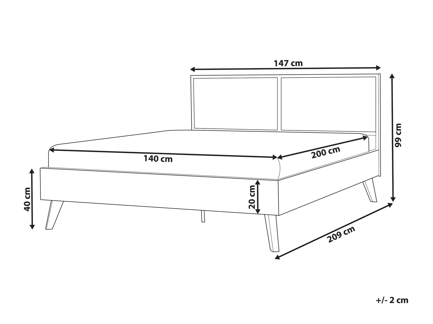 Postelja Berwyn 503 (Črna)