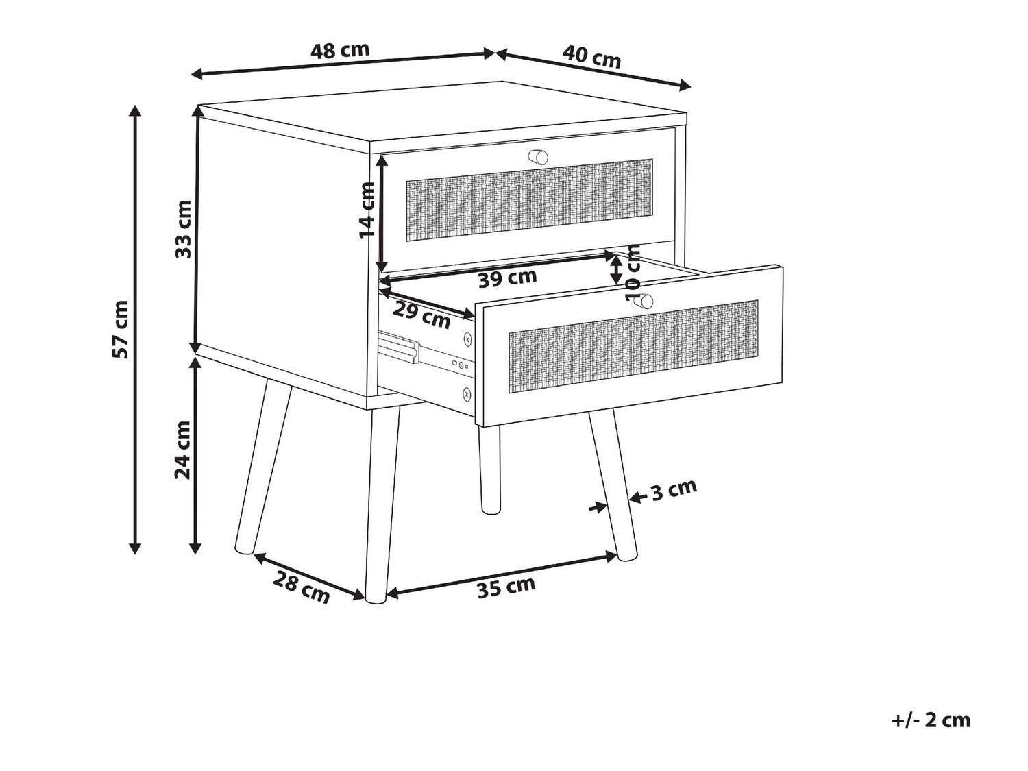 Nočna omarica Velevaro 100