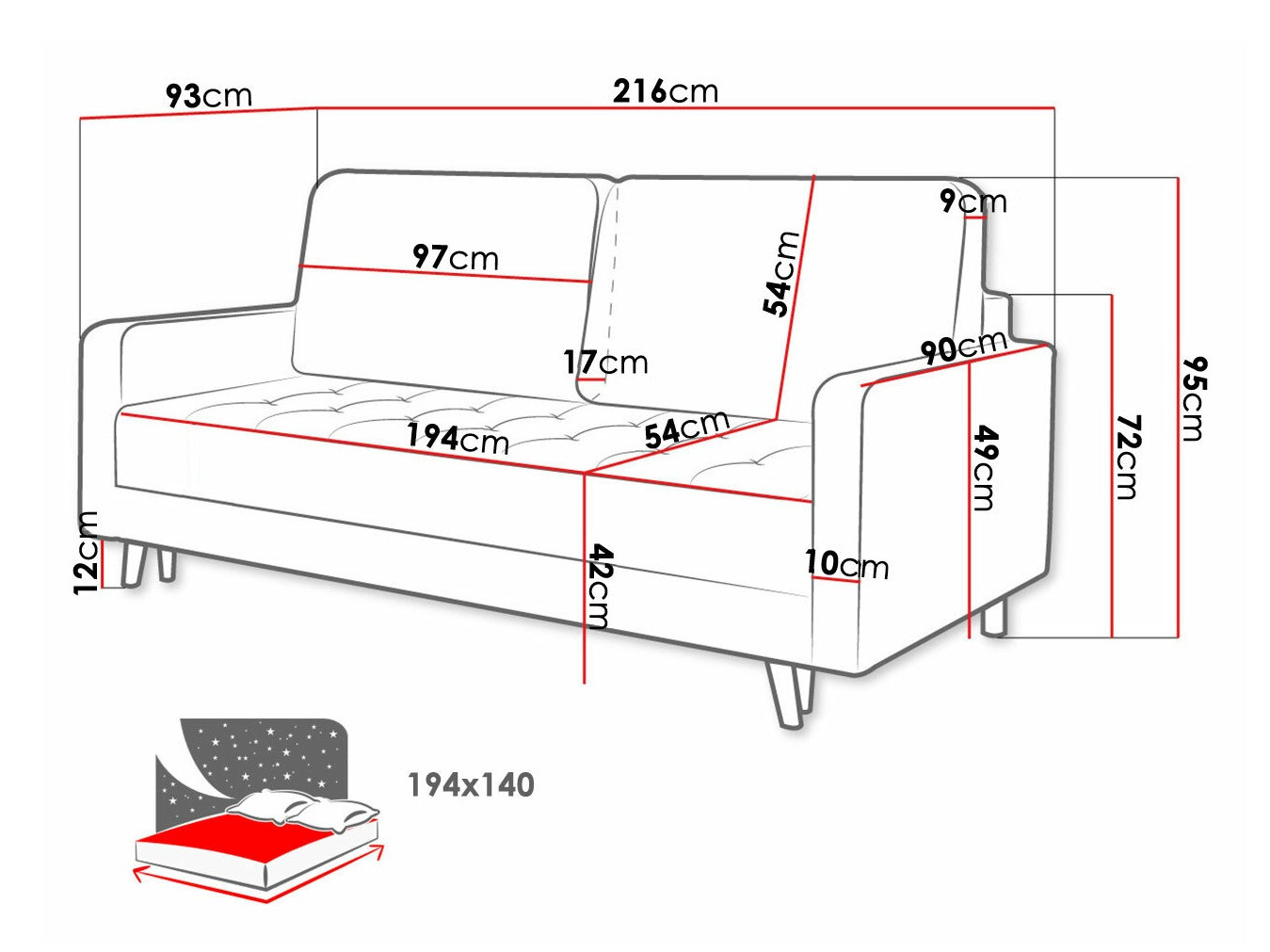 Raztegljiv kavč Independence 102 (Kronos 09)