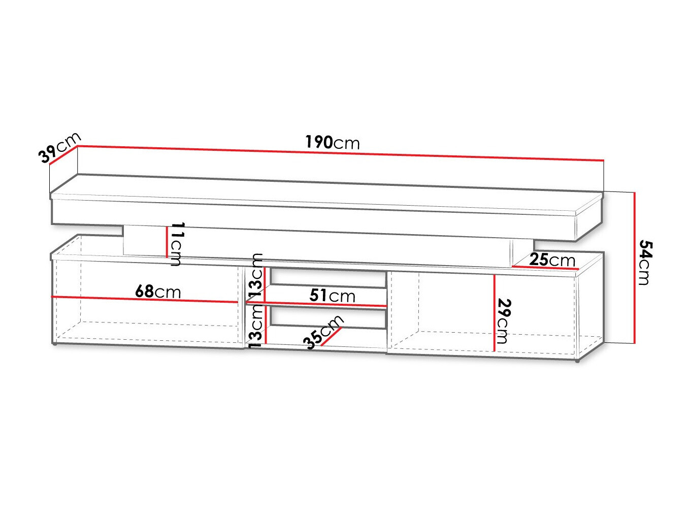 TV-omarica Monfero 103 (Črna + Sijaj črna)