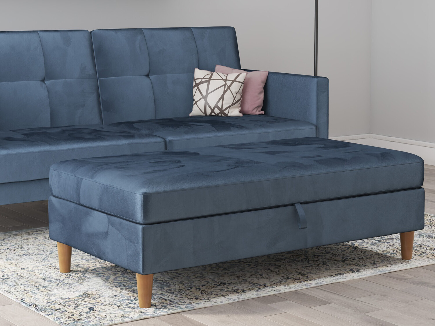 Klop z oblazinjenjem Denton 1180 (Modra)