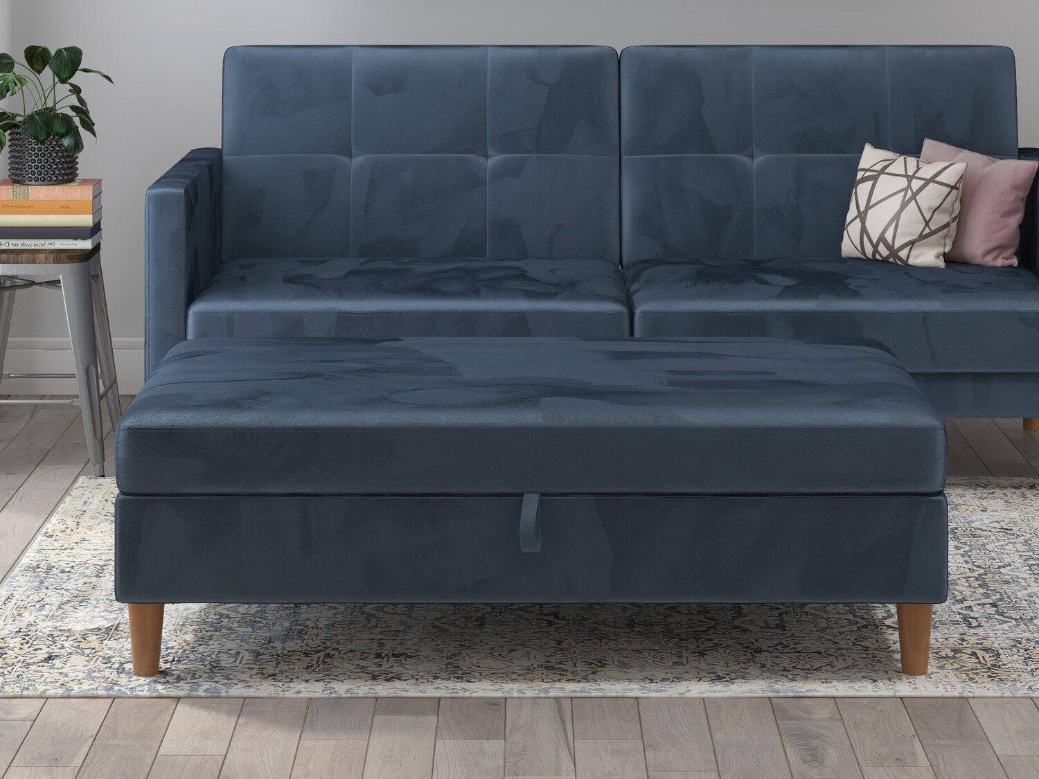 Klop z oblazinjenjem Denton 1180 (Modra)