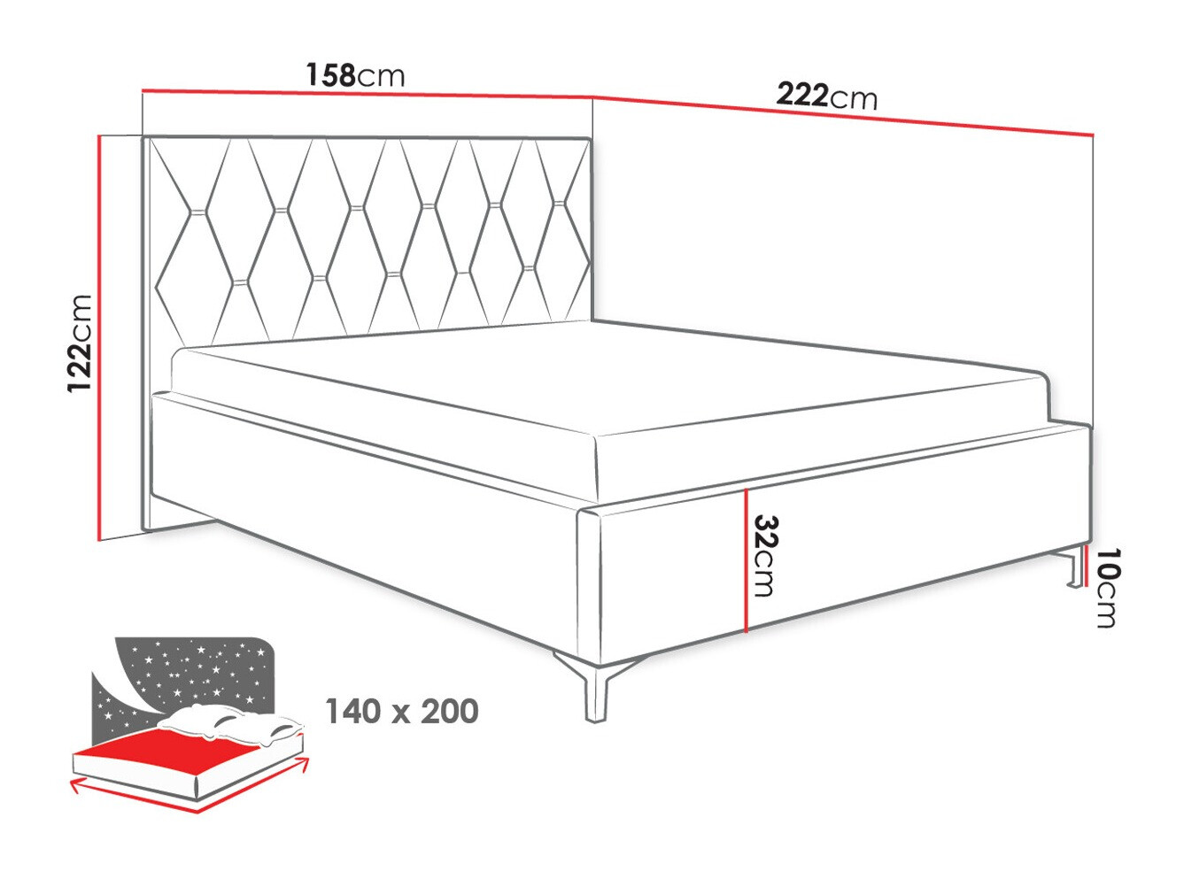 Postelja Baltimore 192 (Manila 29)