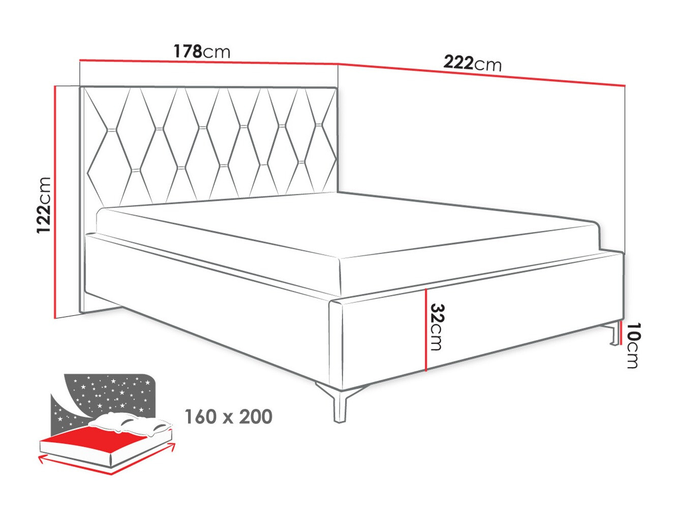 Postelja Baltimore 192 (Manila 37)