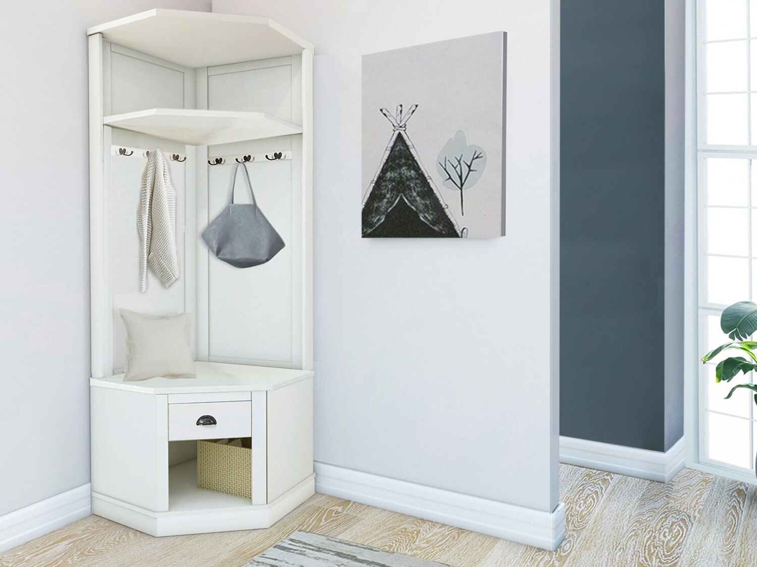 Komplet za predsobo Etviri 108 (Bela)