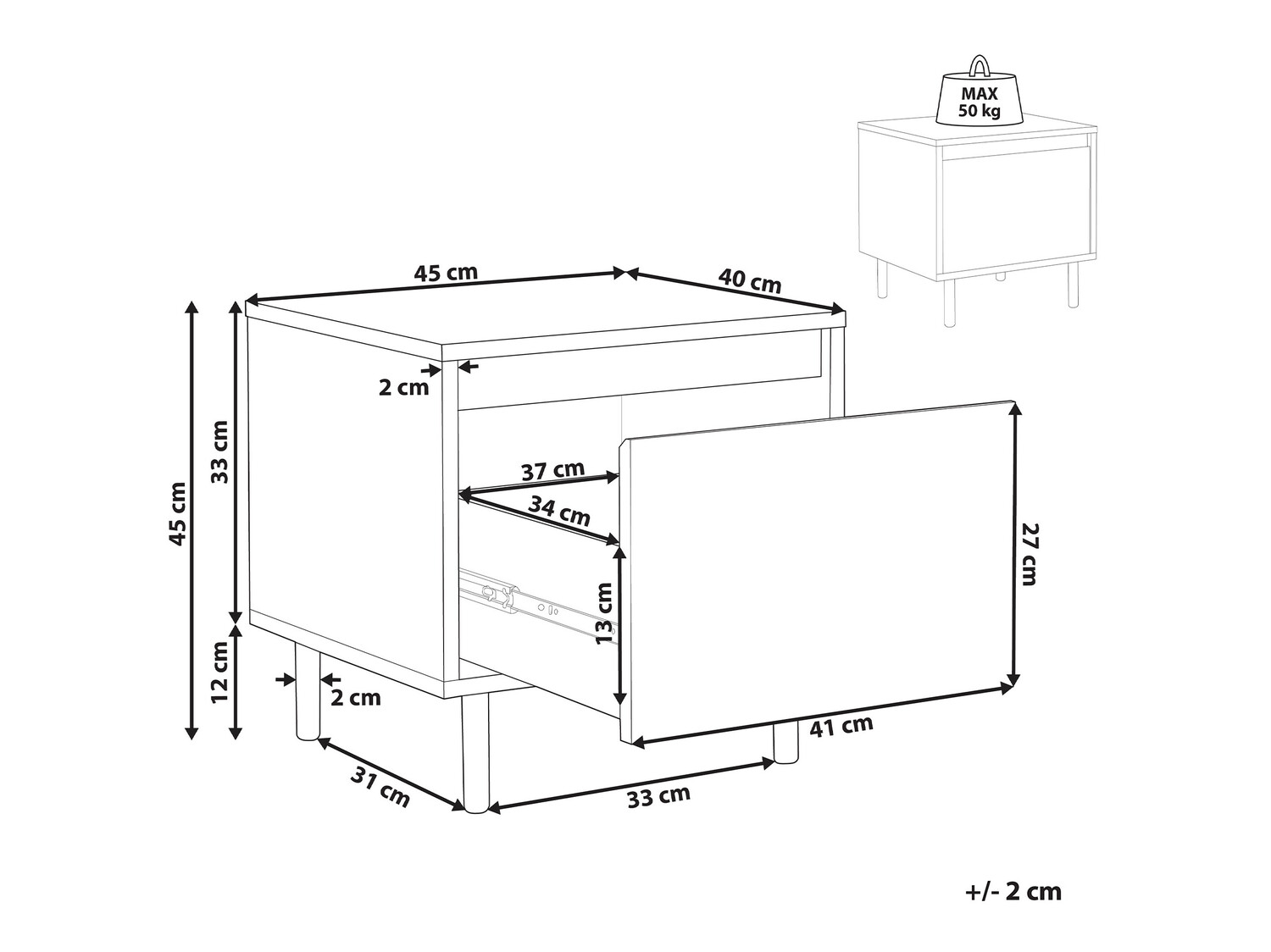 Nočna omarica Berwyn 551
