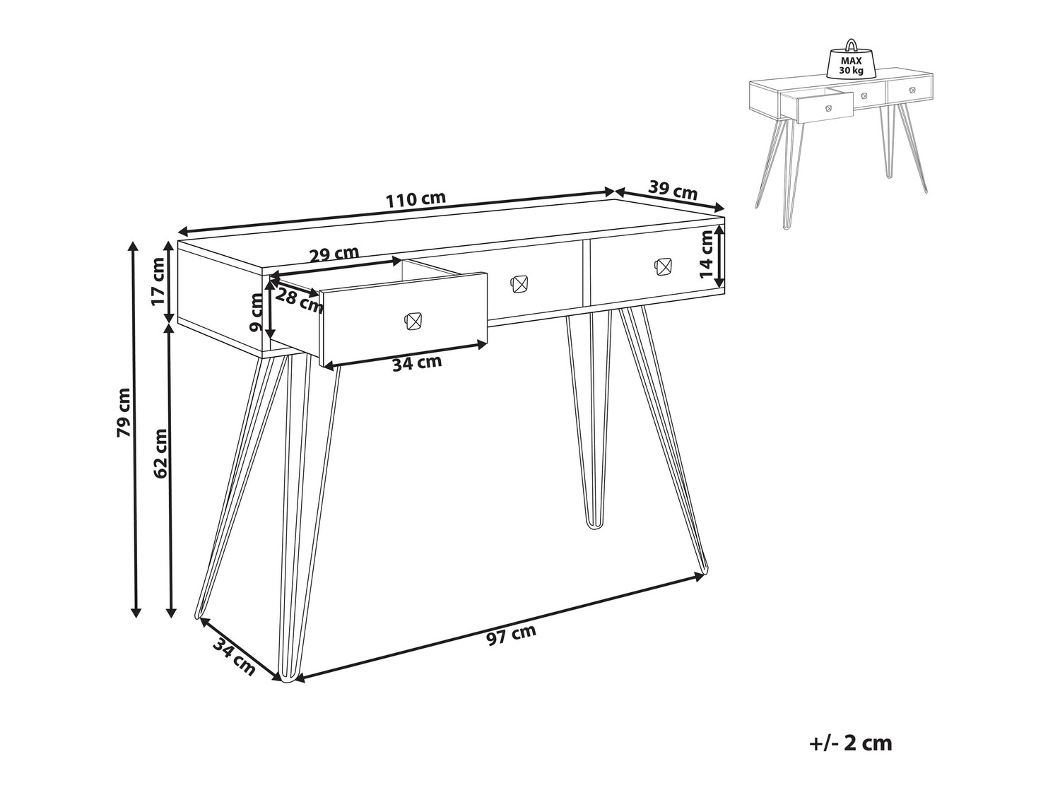 Konzolna miza Berwyn 561