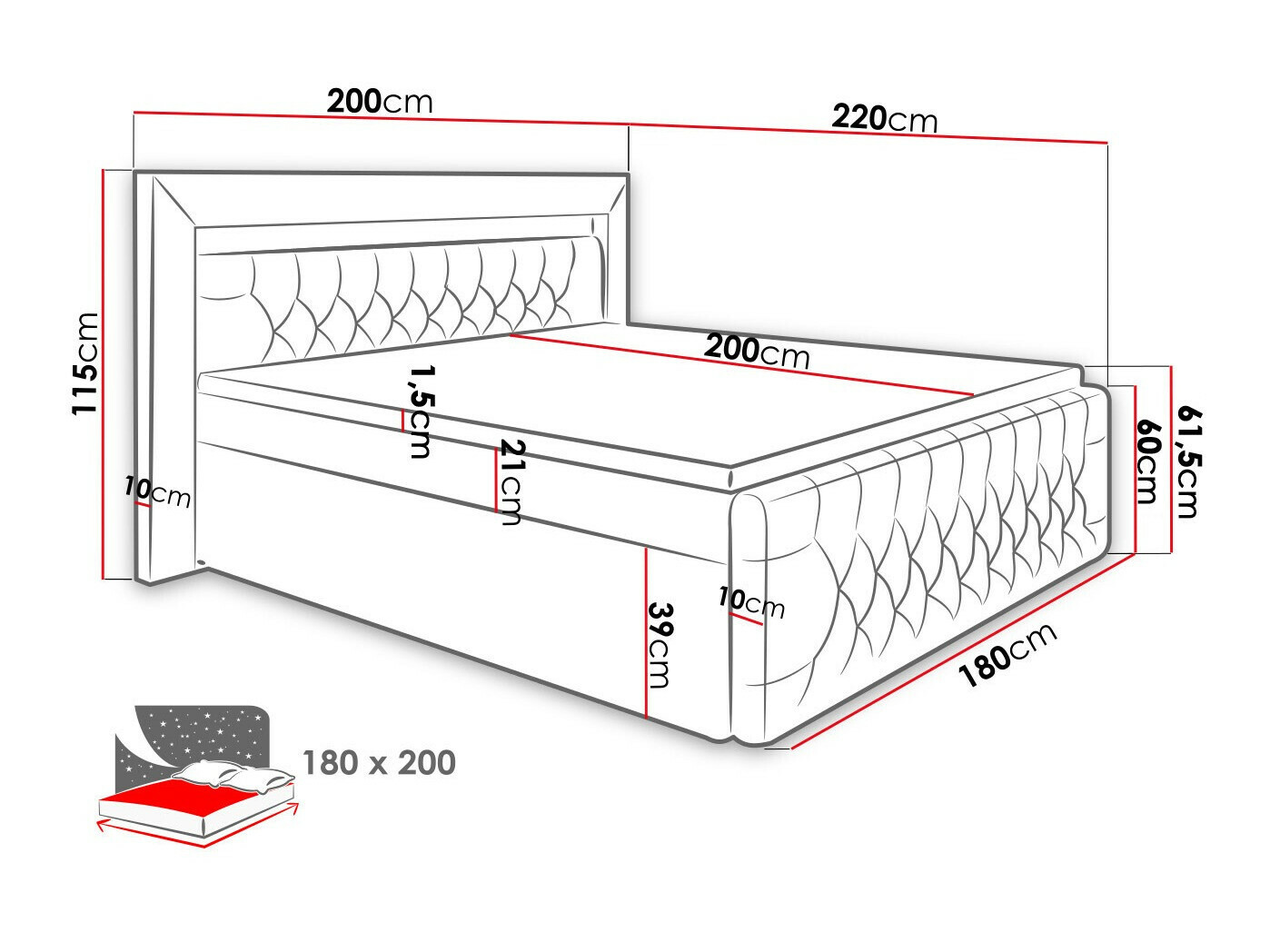 Boxspring postelja Nashville 123