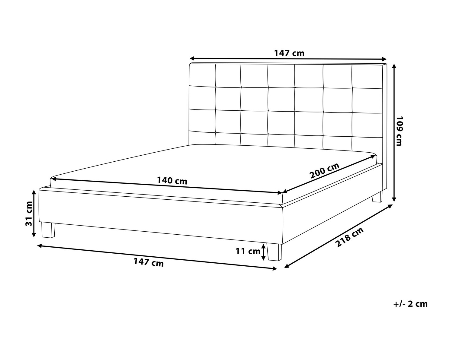 Postelja Berwyn 592 (Temno siva)
