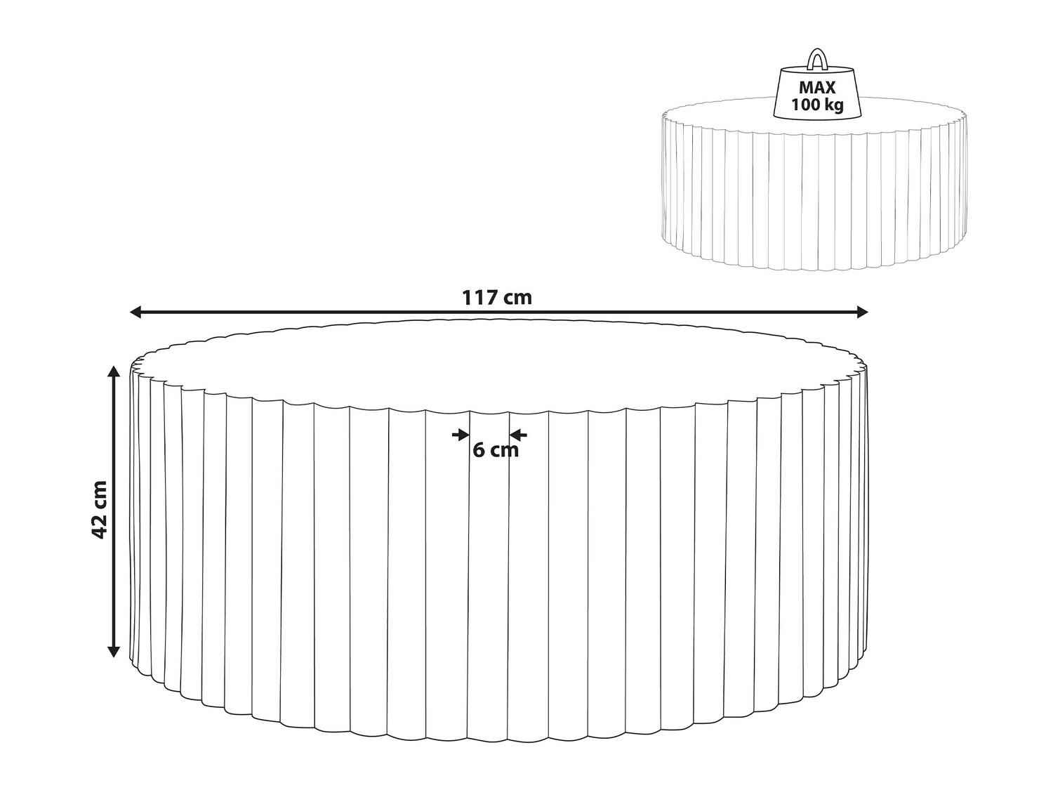 Klubska mizica Berwyn 2131 (Bela + Terazzo)