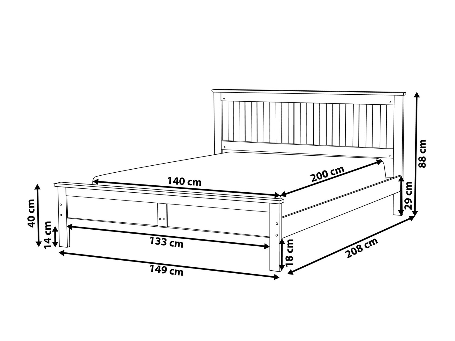Postelja Berwyn 600 (Siva)