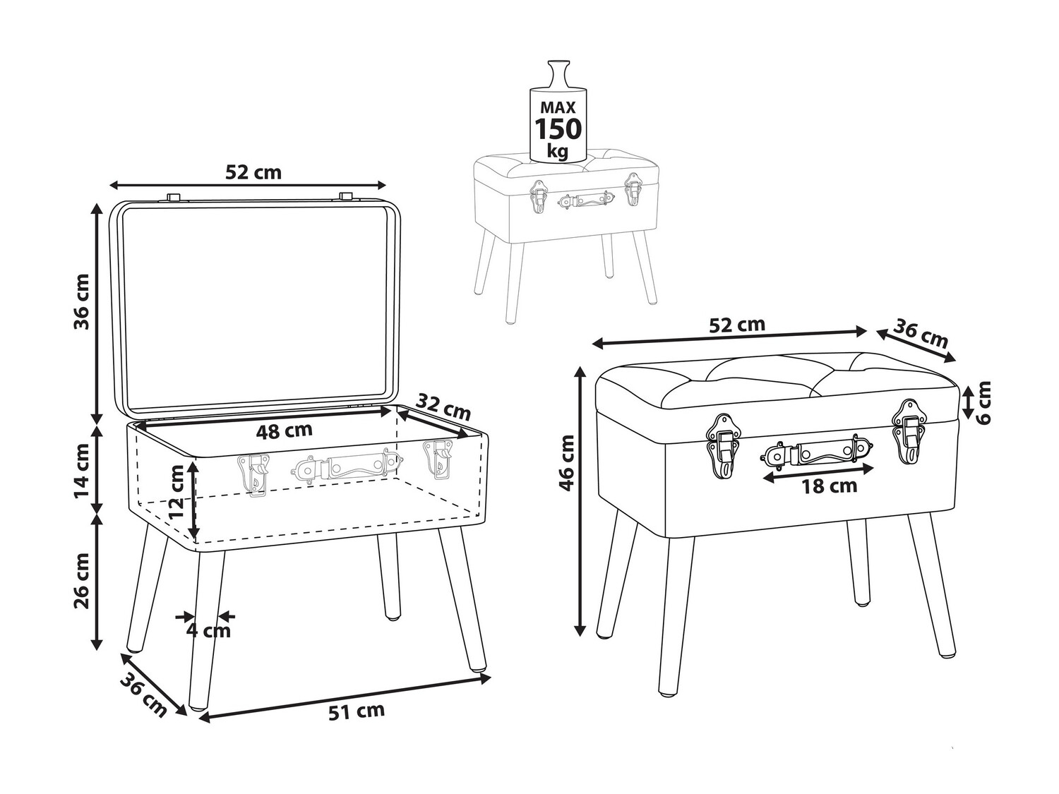 Tabure Berwyn 602 (Rjava)
