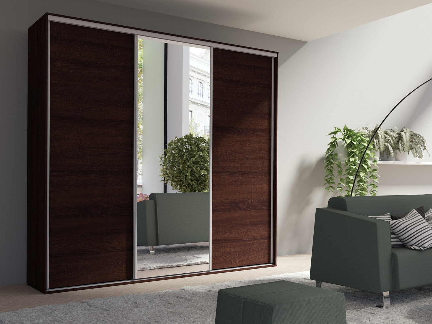 Garderobna omara Murrieta 145 (Temni Sonoma hrast)