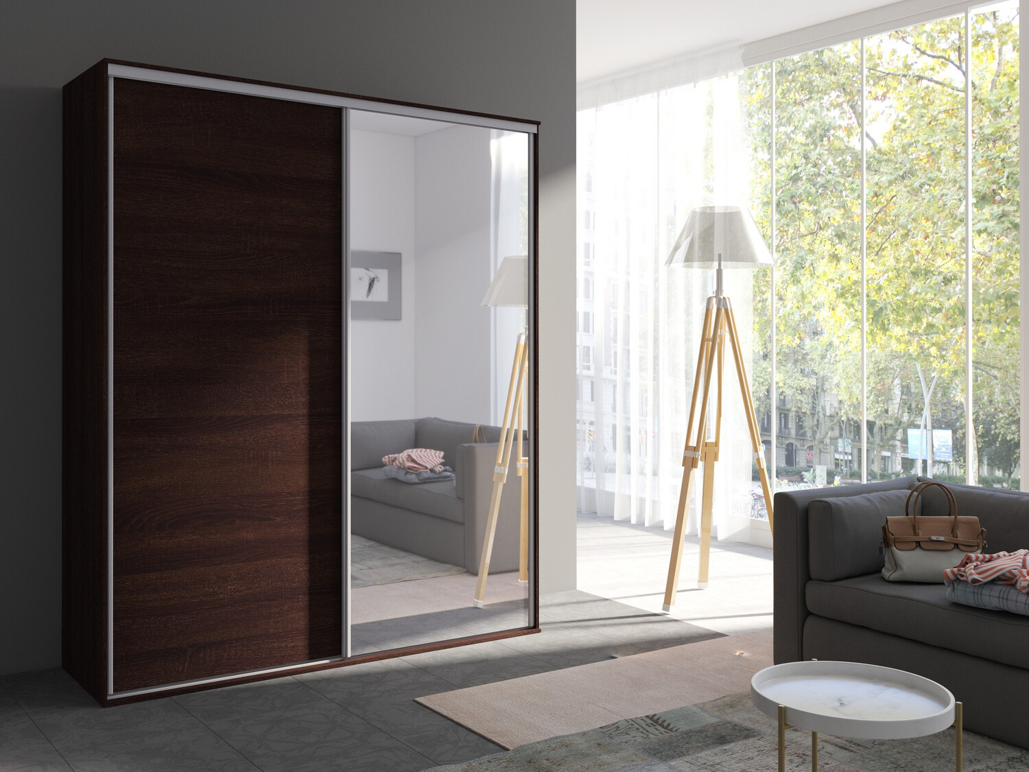 Garderobna omara Murrieta 180 (Temni Sonoma hrast)