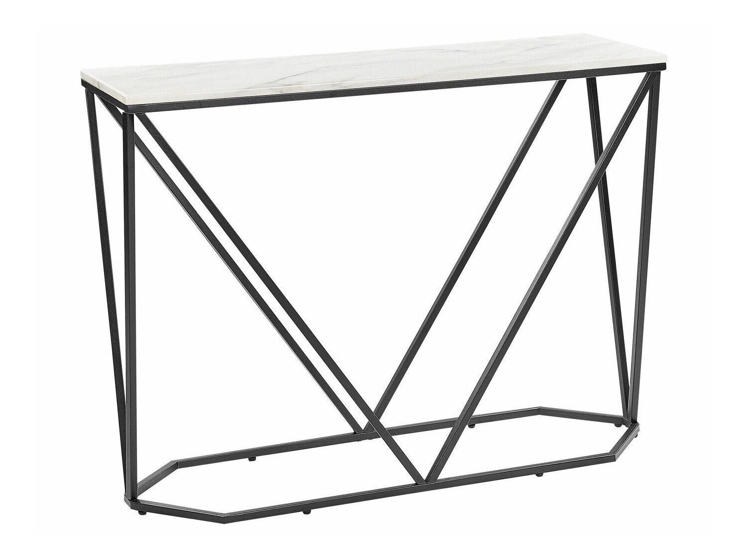 Konzolna miza Berwyn 615 (Črna + Beli marmor)