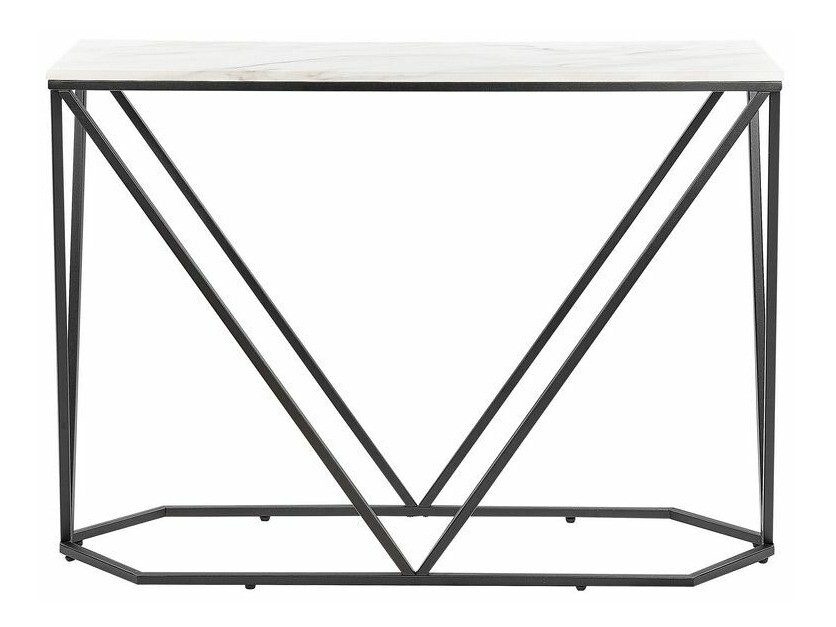 Konzolna miza Berwyn 615 (Črna + Beli marmor)