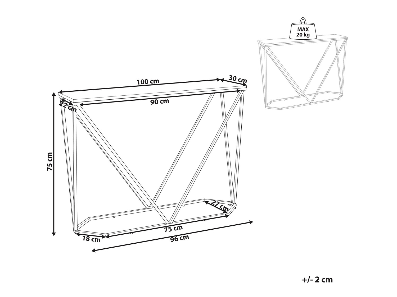 Konzolna miza Berwyn 615 (Zlata + Beli marmor)