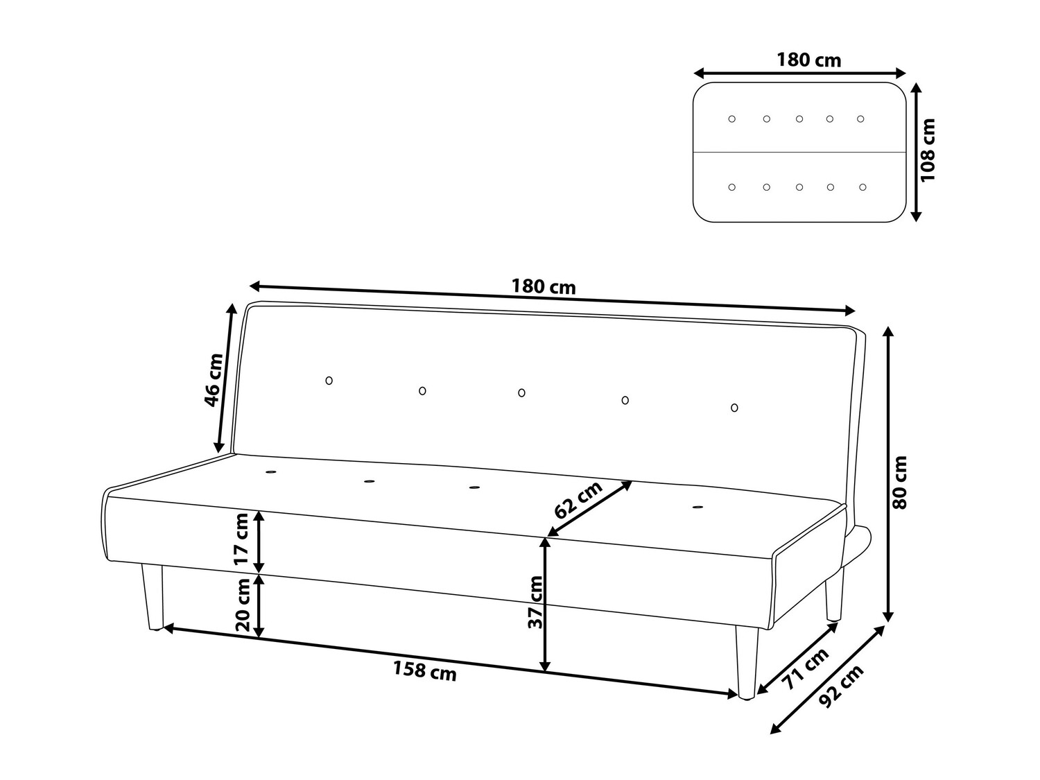 Raztegljiv kavč Berwyn 608 (Modra)