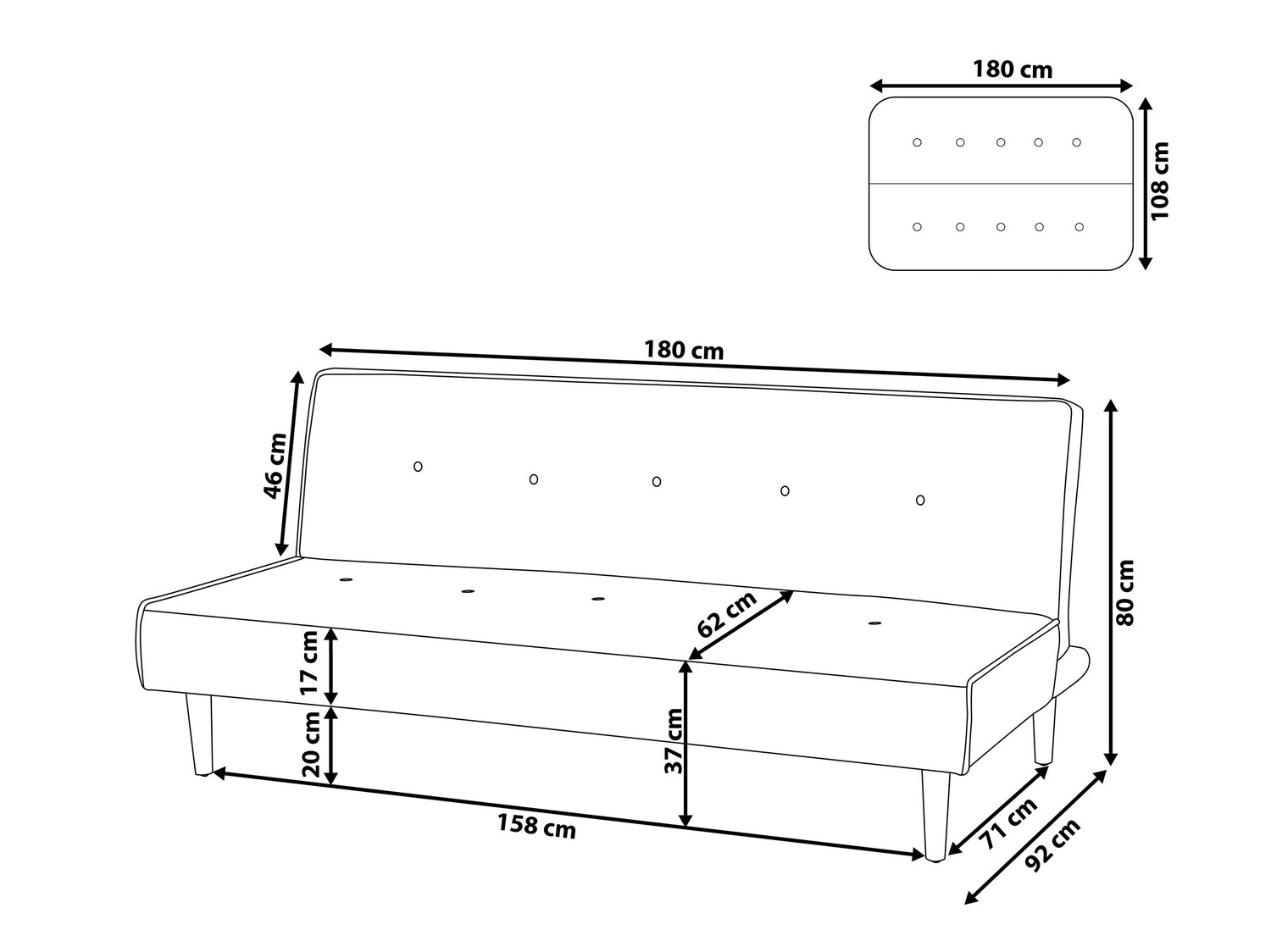 Raztegljiv kavč Berwyn 608 (Svetlo siva)