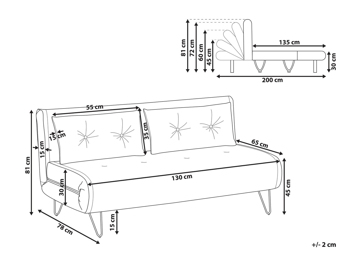 Raztegljiv kavč Berwyn 641 (Zelena)