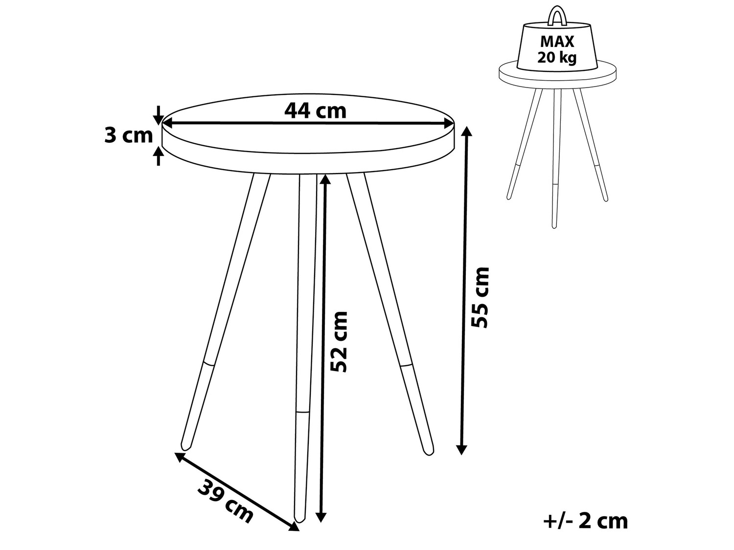 Stranska mizica Berwyn 643 (Zlata + Beli marmor)