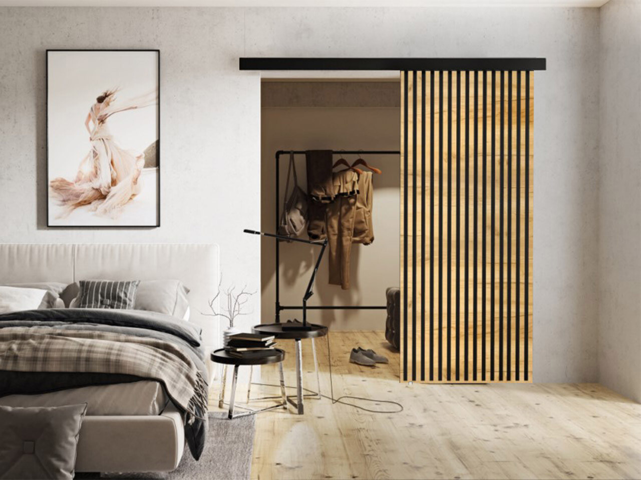 Drsna vrata Dover 202 (Craft zlati hrast + Črna)