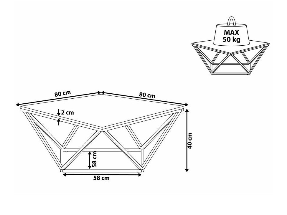 Klubska mizica Berwyn 644 (Zlata + Rjavi marmor)