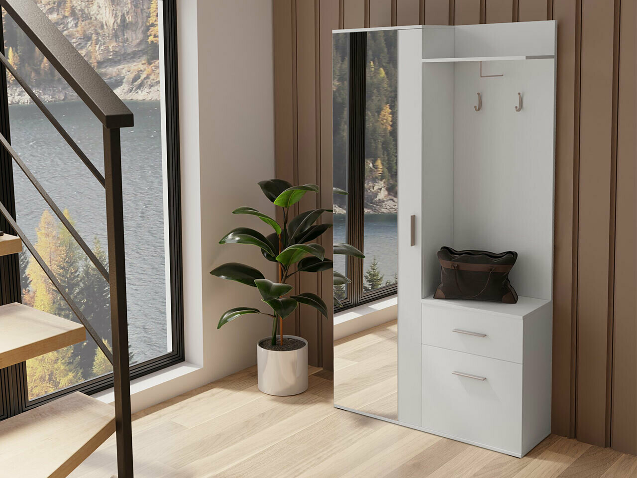 Komplet za predsobo Pavo (Bela)