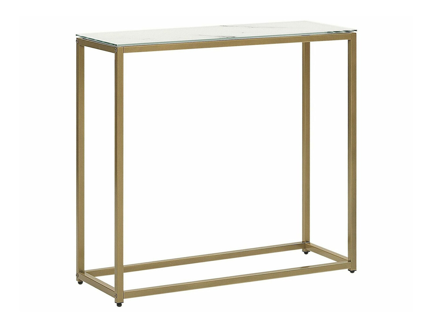 Konzolna miza Berwyn 650 (Zlata + Beli marmor)