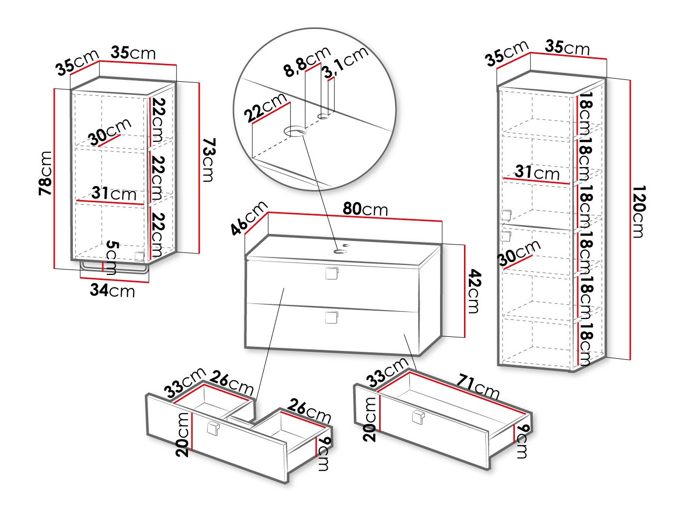 Kopalniški komplet Panium II (Bela)
