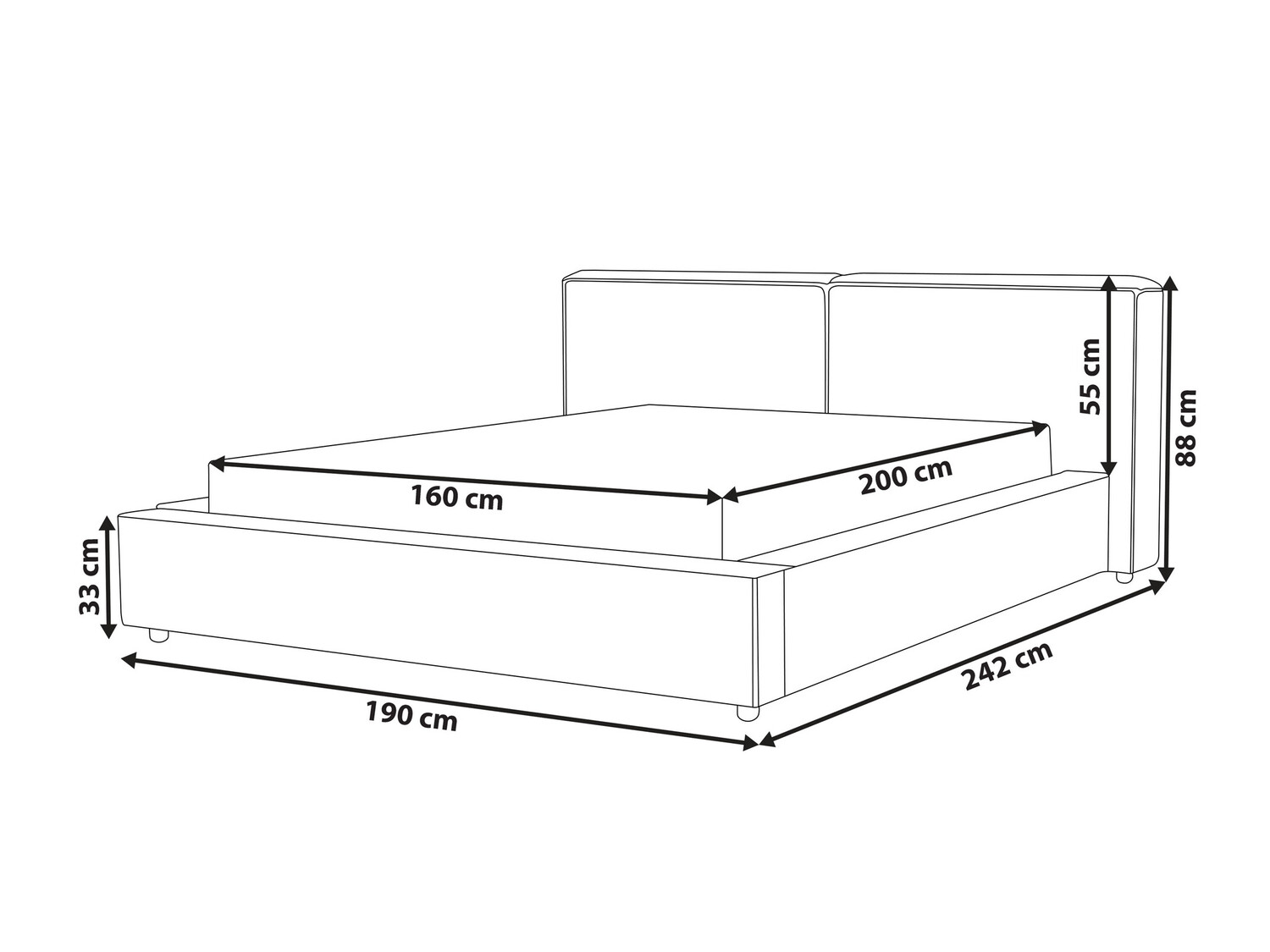 Postelja Berwyn 649 (Siva)
