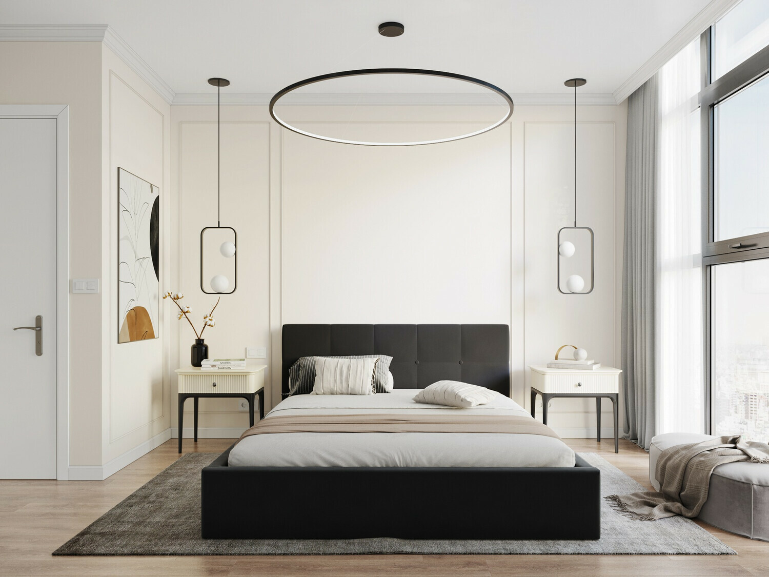 Postelja Fairfield 106 (Črna)