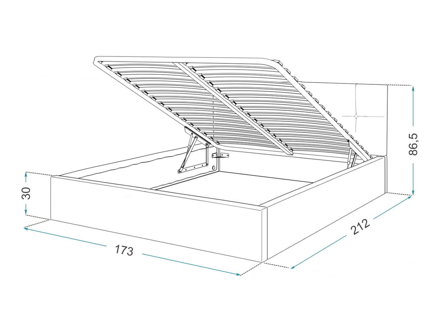 Postelja Fairfield 106 (Črna)
