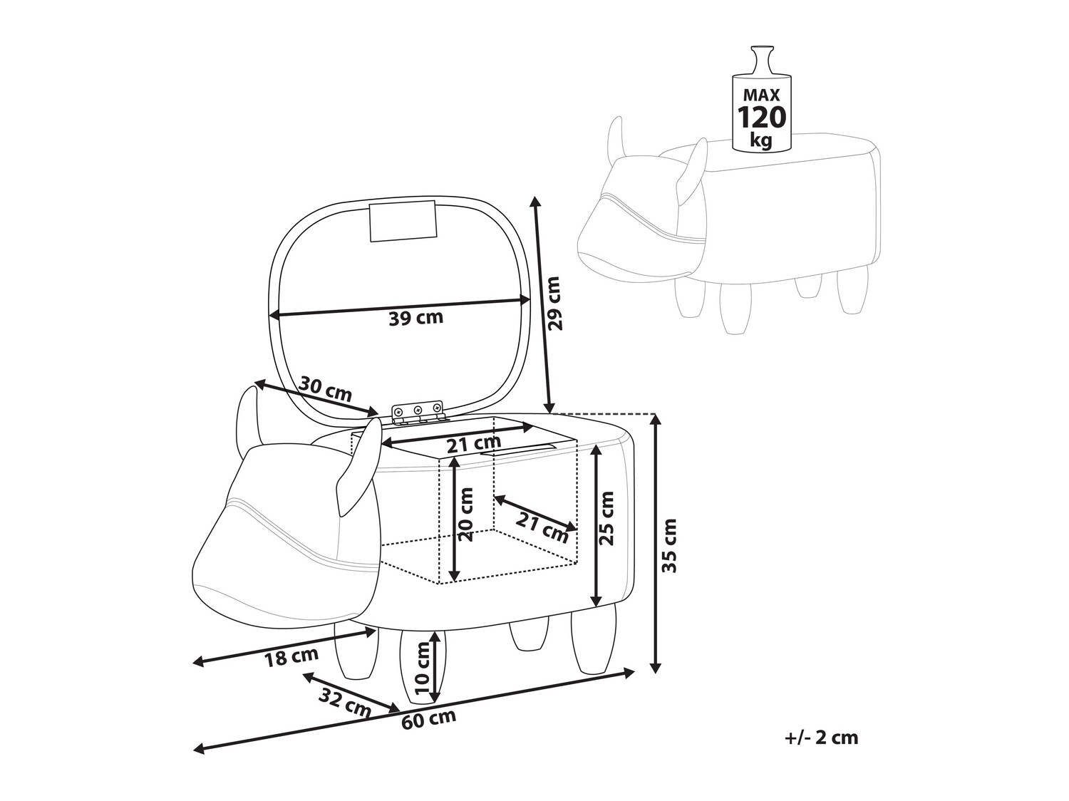 Tabure Berwyn 660 (Bela + Črna)