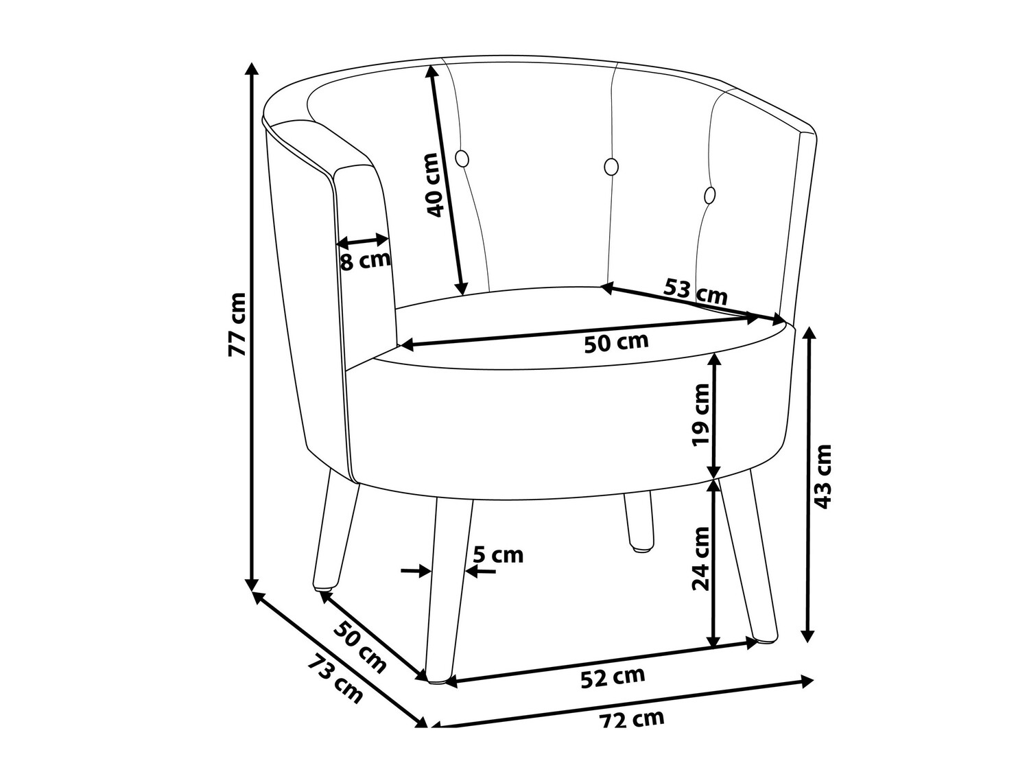 Fotelj Berwyn 681 (Krema)