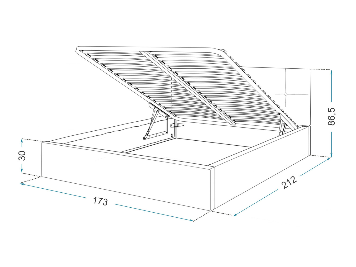 Postelja Fairfield 107 (Črna)