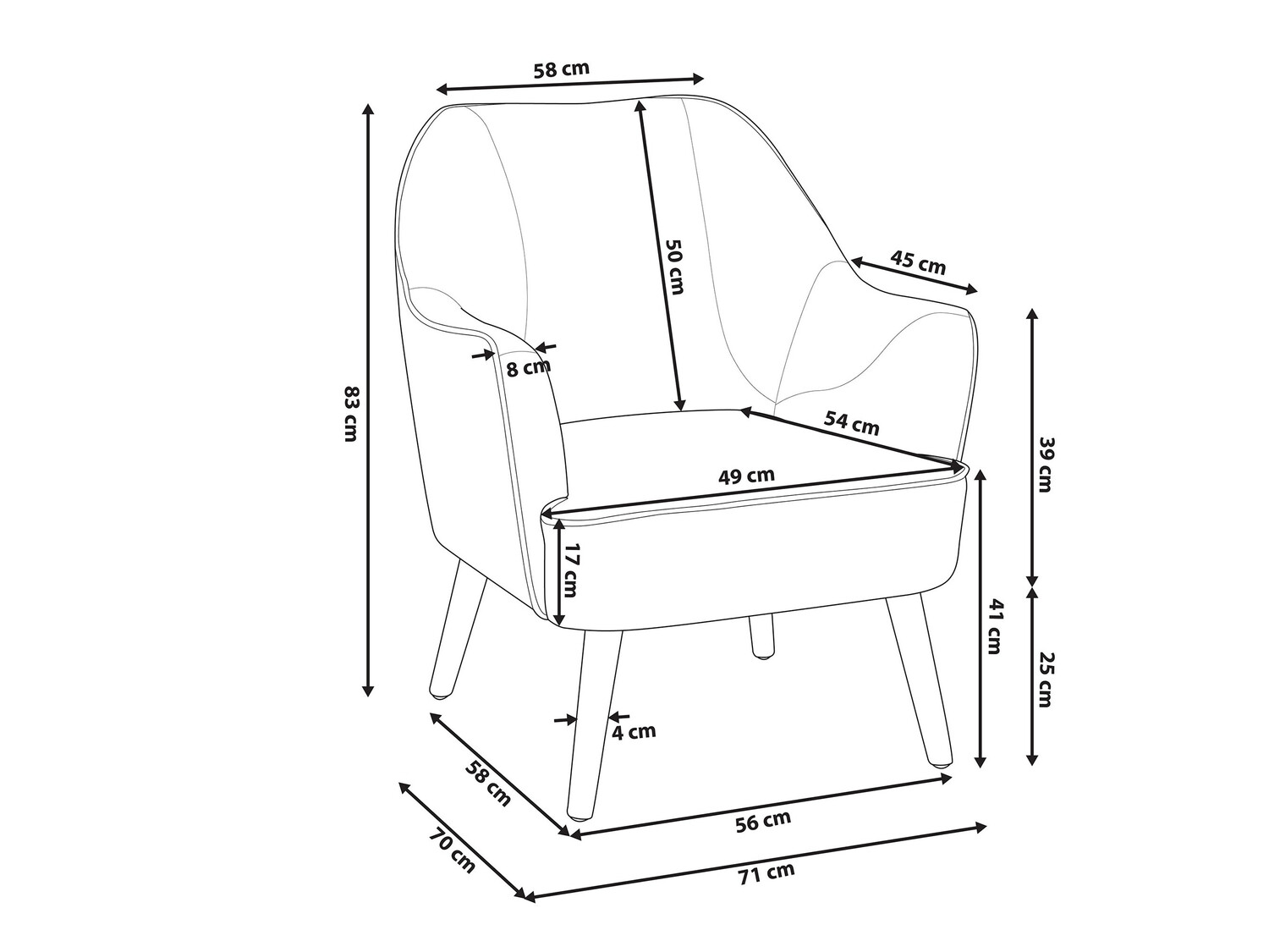 Fotelj Berwyn 689 (Rumena)