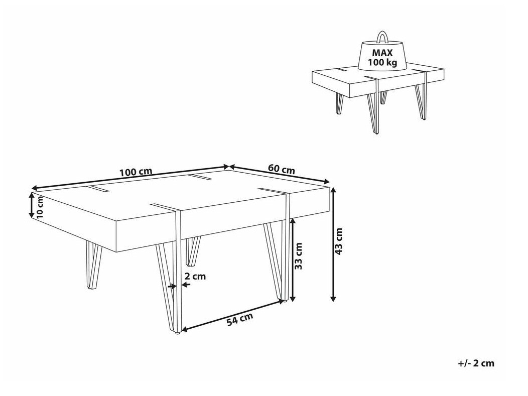 Klubska mizica Berwyn 692 (Temen les)