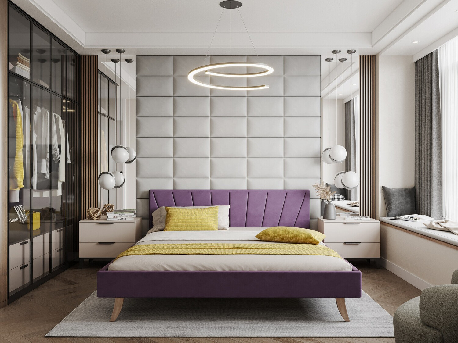 Postelja Fairfield 108 (Vijolična)